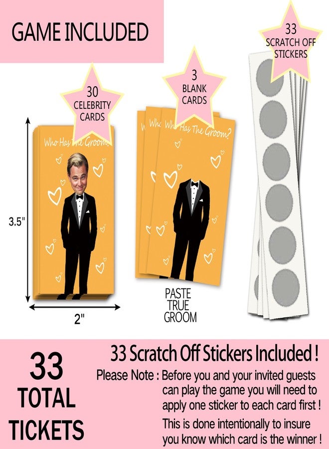 ukebobo Cute Bridal Shower Games - Scratch Off Bridal Shower Game.Funny Bachelorette Party Games - Who Has The Groom - 33 Sheets-（Yellow） - Image 2